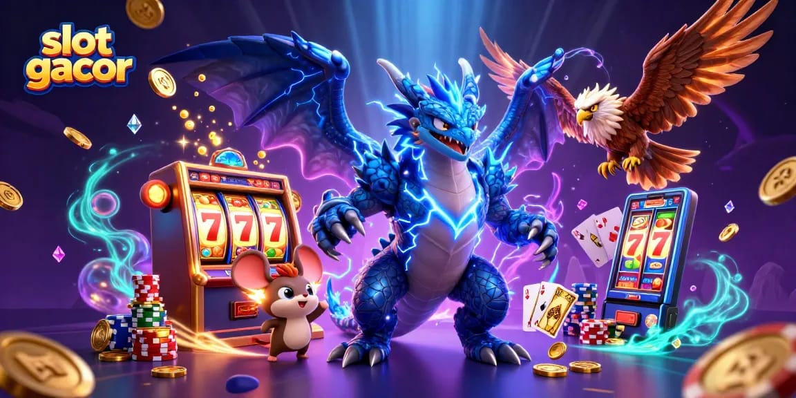 Slot gacor memberikan pengalaman bermain yang mendebarkan dengan karakter kartun dan elemen kasino berkilau.