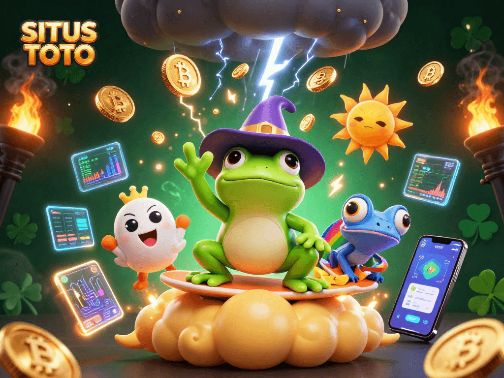 SITUS TOTO menawarkan pengalaman kasino penuh warna dengan karakter menampilkan keberuntungan dan crypto.