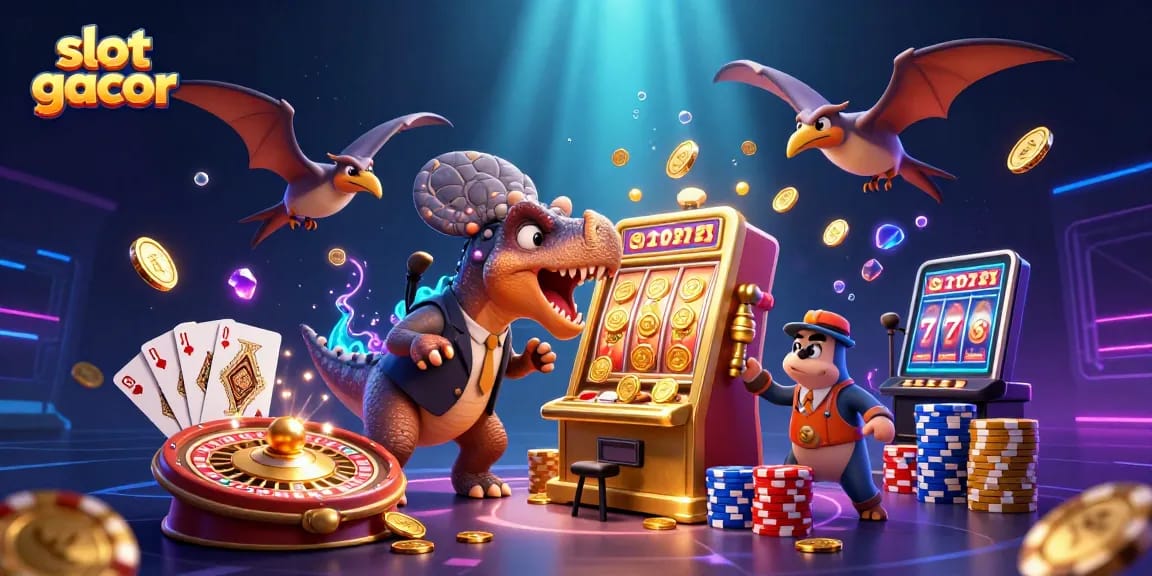 Slot gacor menarik perhatian pemain dengan mesin slot yang mengeluarkan koin jackpot emas.