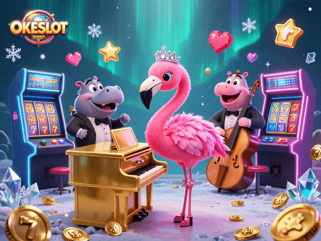 Menangkan permainan slot di OKESLOT dengan koleksi karakter yang menarik dan elemen bercahaya.