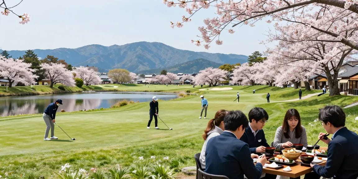 Pengalaman bro178 login bermain golf di Kato City, Jepang, dikelilingi pemandangan alam menawan.
