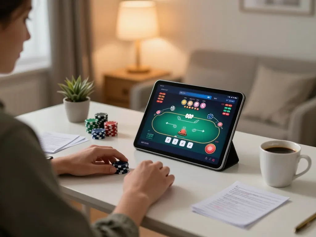 Experiencing high-stakes poker on Juraganbola with dynamic gameplay on a tablet.