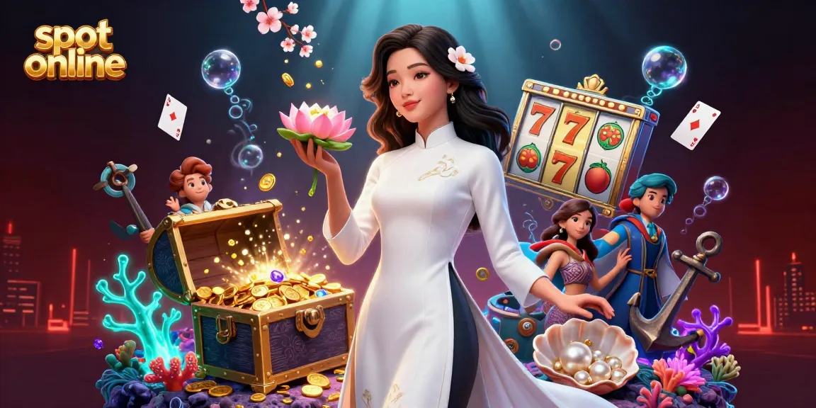 Play exciting slot online games with vibrant visuals and captivating characters in this dynamic illustration.