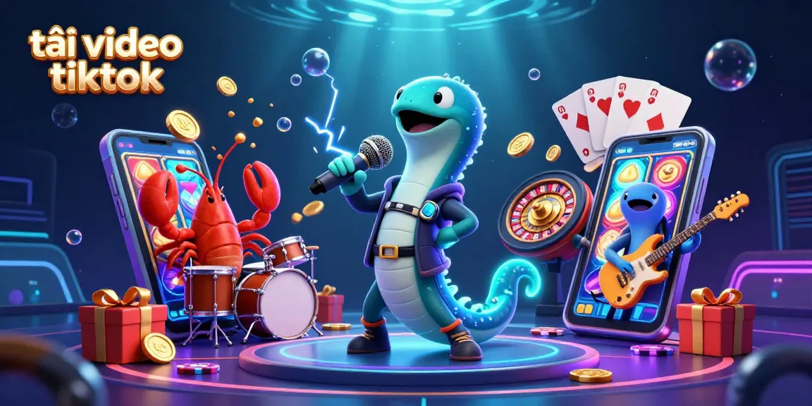 Download TikTok videos easily with tải video tiktok, featuring lively underwater casino characters performing together.