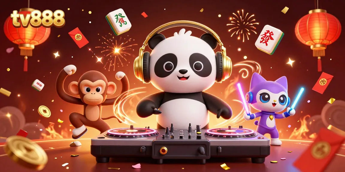 Rasakan kemeriahan taruhan di tv888 dengan DJ panda, monyet menari, dan kucing ber-glow stick.