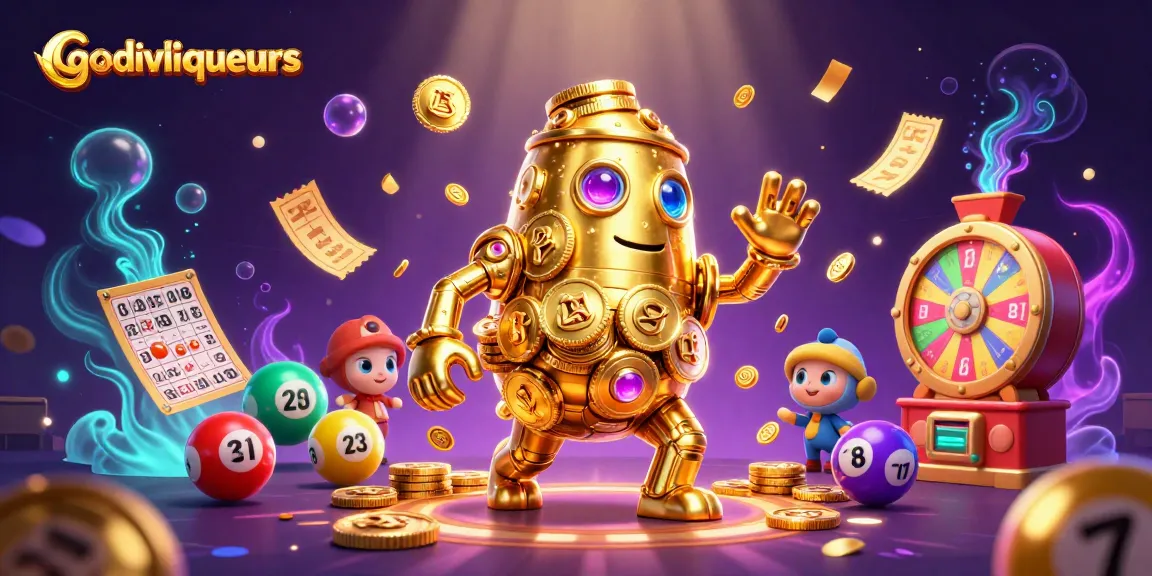 Engage in exciting gaming with godivaliqueurs through colorful slot and lottery themed visuals.