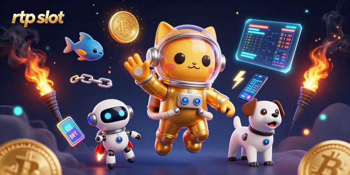 Play rtp slot games with dynamic elements and vibrant visuals in this 3D illustration.