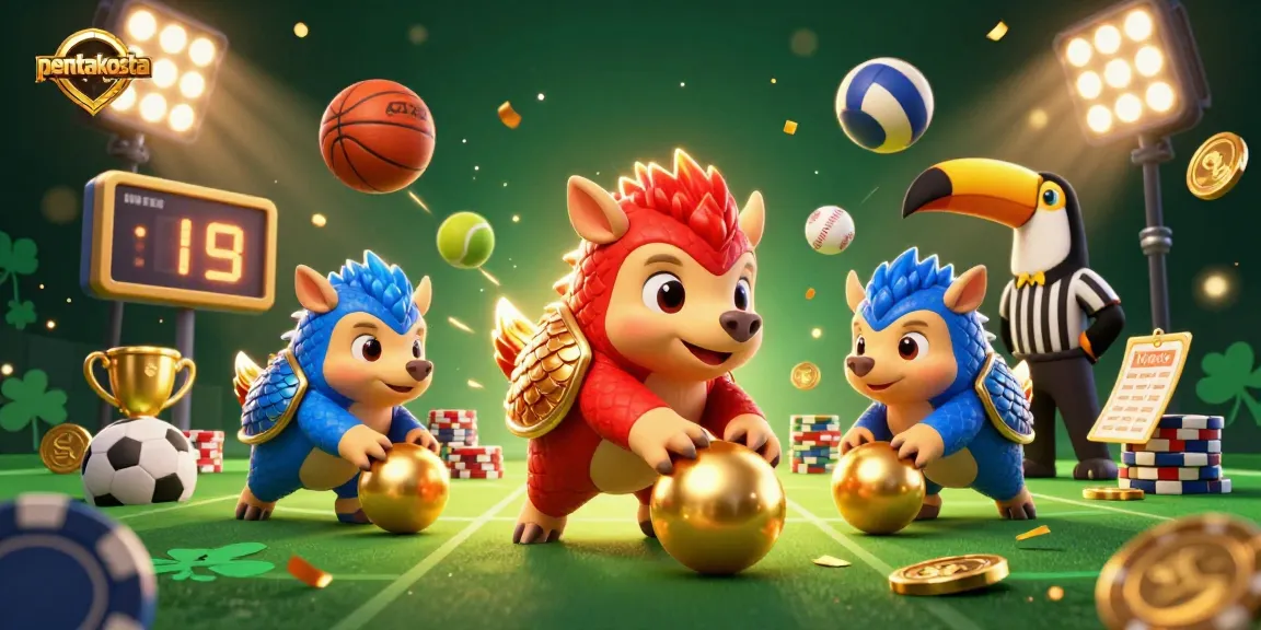 Pentakosta enhances the gaming experience with rival pangolins competing in a colorful casino setting.