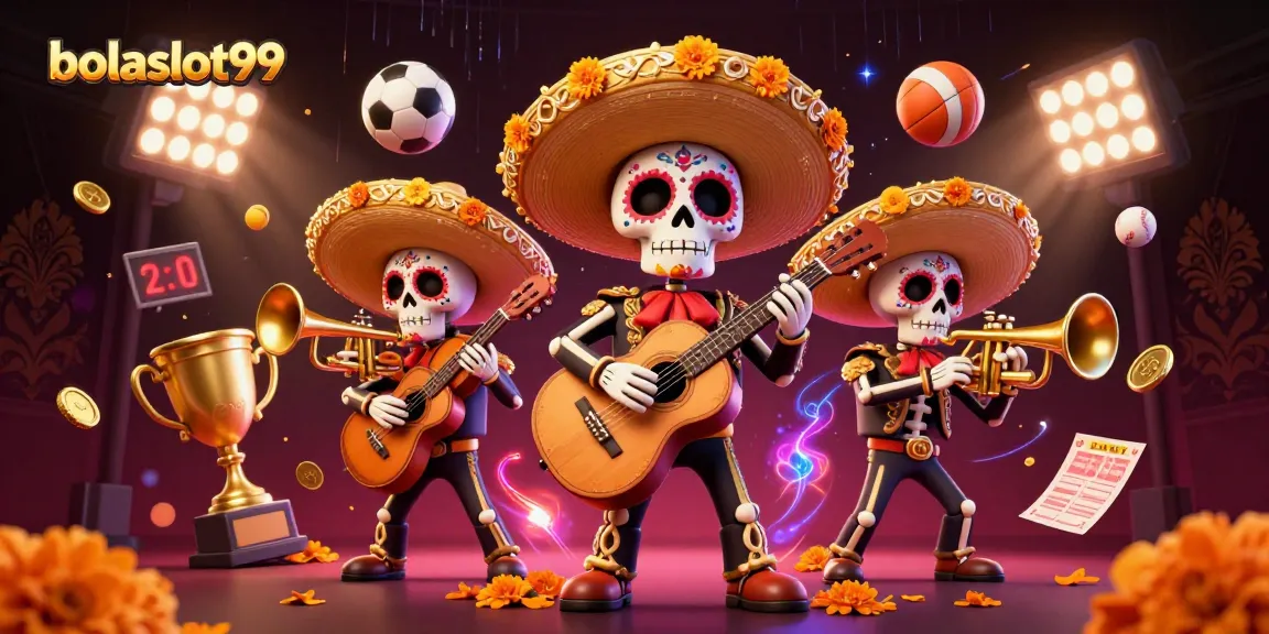Experience the excitement of bolaslot99 with a vibrant mariachi band and sports betting elements.