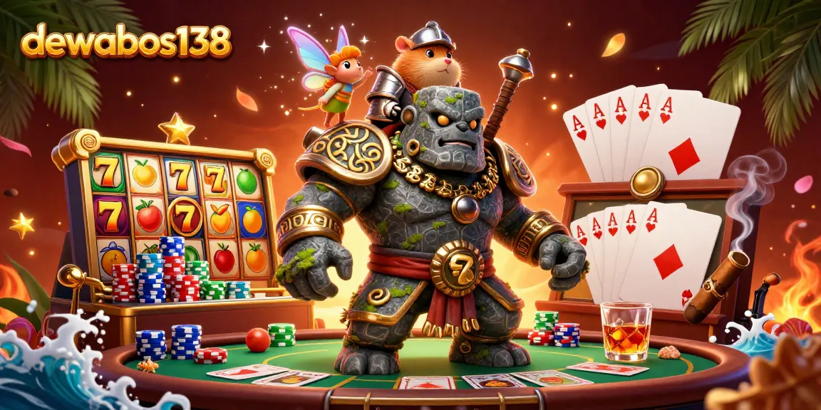 dewabos138 menampilkan golem batu kuno dan ksatria hamster dalam dunia slot gacor