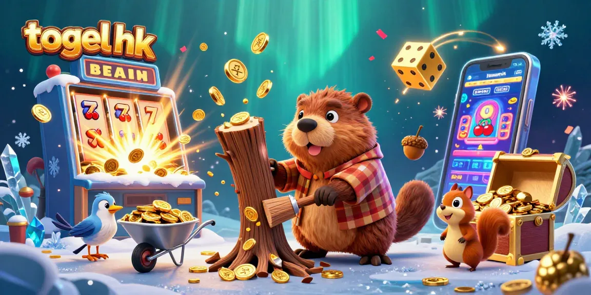 Menangkan togel hk dengan simbol-simbol keberuntungan dan harta karun mengelilingi karakter menarik.