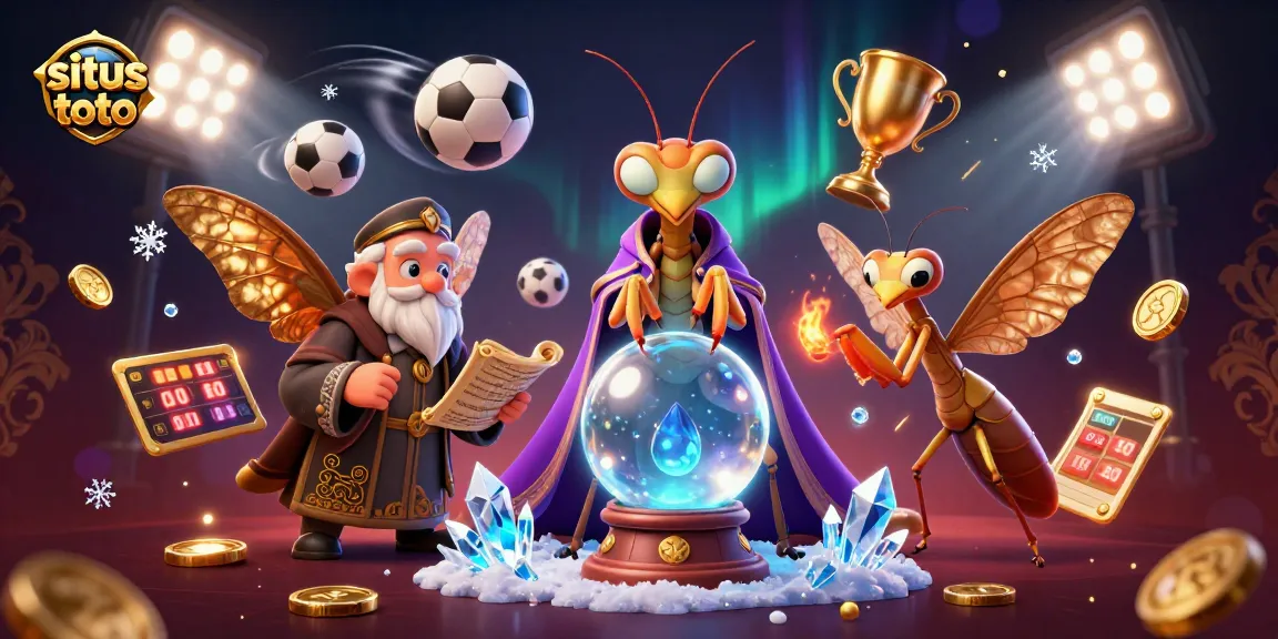 Experience situs toto with a mystical fortune teller and ancient librarian in a vibrant casino scene.