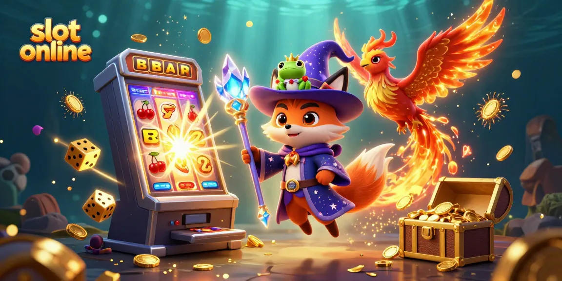 Bermain slot online dengan karakter fantastis, mesin slot 3D, dan efek jackpot berkilau.