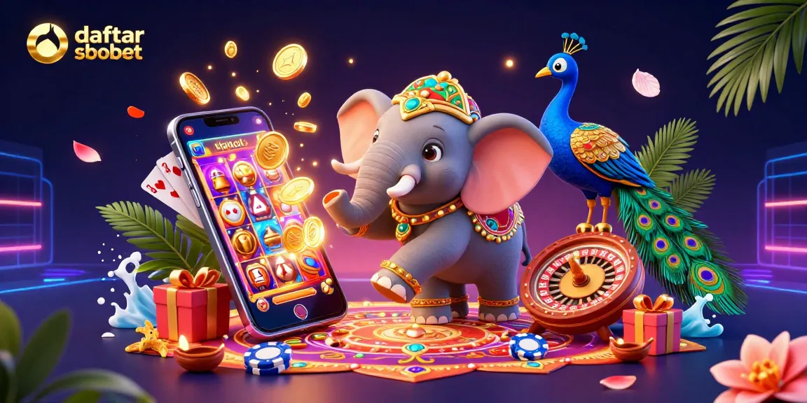 Experience the thrill with daftar sbobet while enjoying vibrant sports betting gameplay elements in a dynamic illustration.