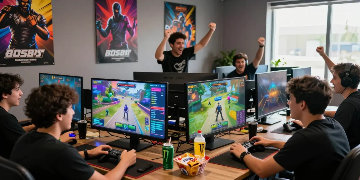 Suasana bermain game di platform BOS88 yang penuh semangat dengan teman-teman.