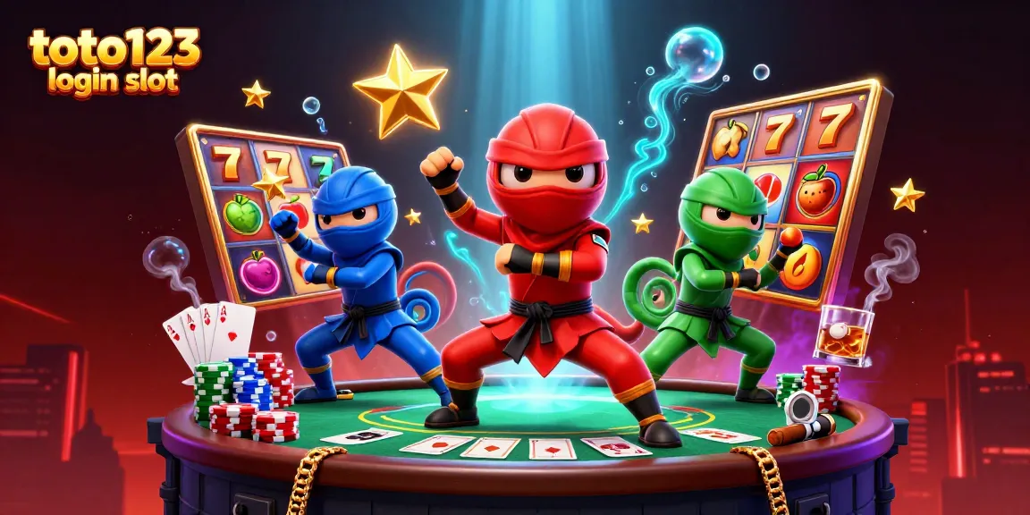 Experience thrilling gameplay at toto123 login slot with exciting slot reels and a colorful ninja theme.