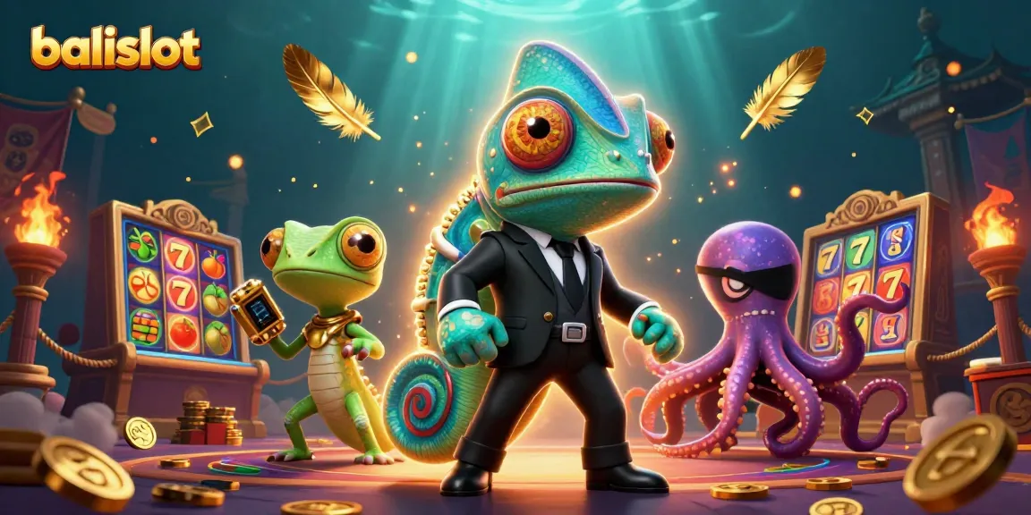 Memenangkan balislot dengan agen rahasia chameleon berwarna-warni dan teman gecko berbagi keberuntungan di arena kasino.