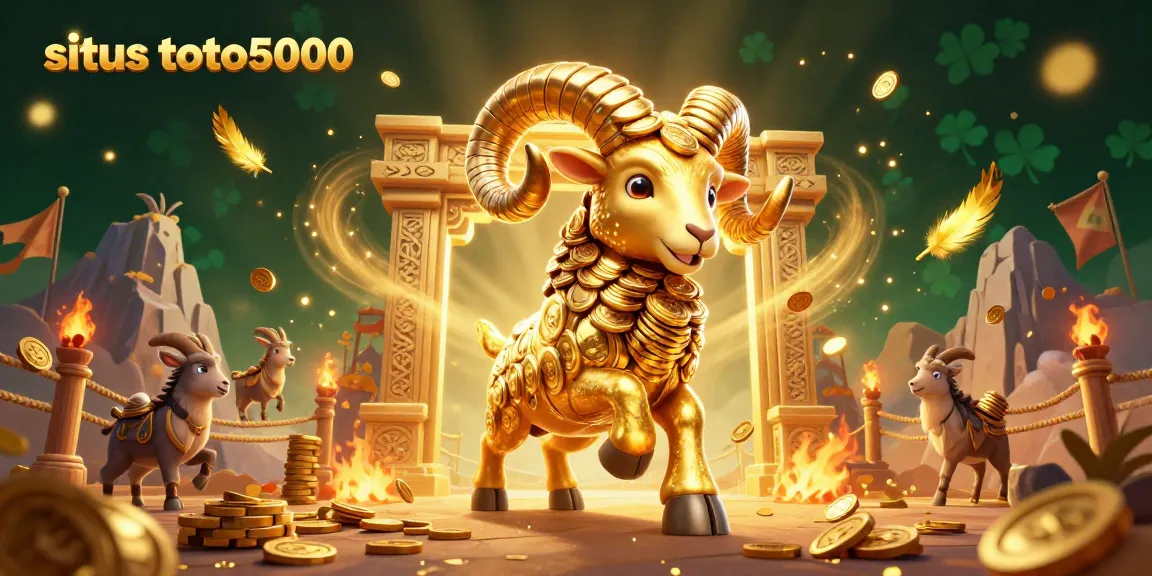Engage with situs toto5000 and revel in a vibrant 3D casino battle scene of the golden ram charging.